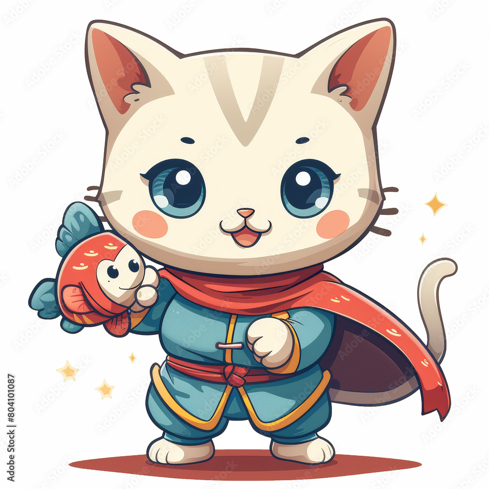kawaii sticker lynx or cat or tiger wearing hat vector mascot design kawaii sticker lynx or cat or tiger wearing hat vector mascot design