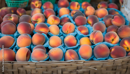 Fresh peaches at market