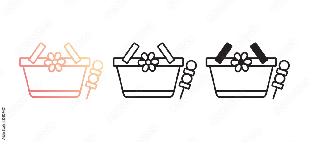 picnic basket icon design with white background stock illustration picnic basket icon design with white background stock illustration