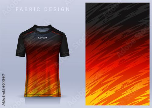 Fabric textile design for Sport t-shirt, Soccer jersey mockup for football club. uniform front view.	