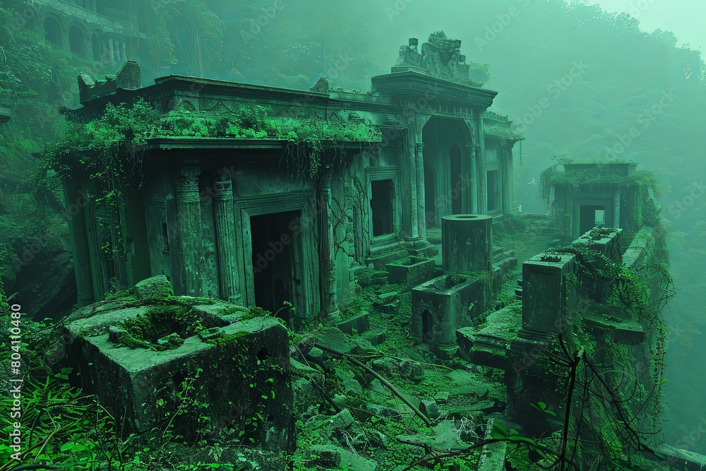 Intricate Forest Castle: Vines Encompassing Majestic Architecture Intricate Forest Castle: Vines Encompassing Majestic Architecture