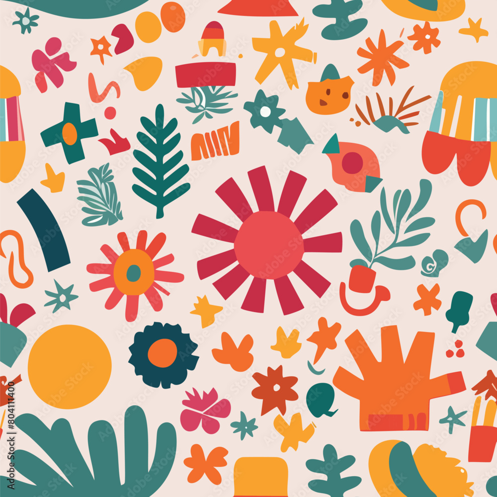 Groovy retro forms seamless pattern Groovy retro forms seamless pattern