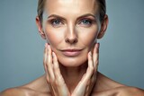 Firming and Tightening Skincare Results: A portrait showing a person with firmer, more lifted skin, showcasing the effects of skincare products or treatments aimed at improving skin elasticity.
