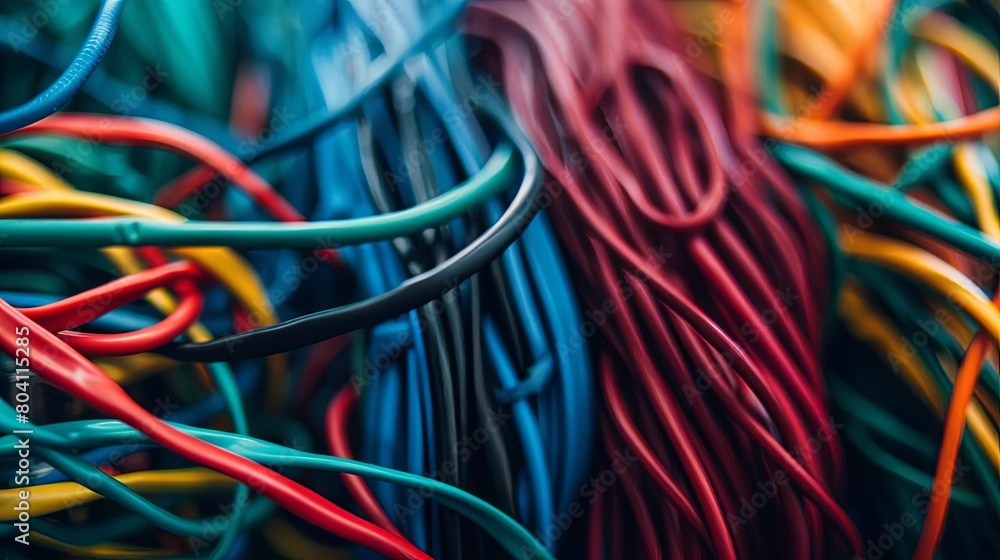 abstract pattern of colorful data cables in a chaotic manner abstract pattern of colorful data cables in a chaotic manner