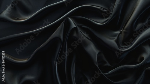 Black silk with folds background.