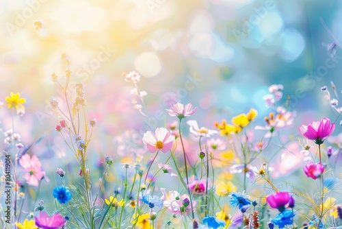 Wild Flowers in Nature: Tranquil Springtime Floral Landscape © Michael