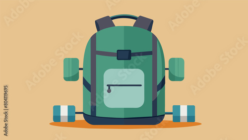 A lightweight backpack made from recycled nylon perfect for carrying all your ecofriendly fitness gear to and from the gym.. Vector illustration