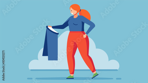 You cant resist trying on a pair of velourlined workout leggings perfect for colder weather.. Vector illustration