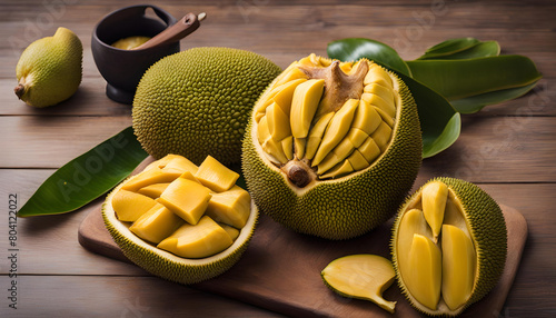 Jackfruit or Jack fruit cutting by chef photo