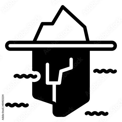 Ice berg icon, glyph icon style