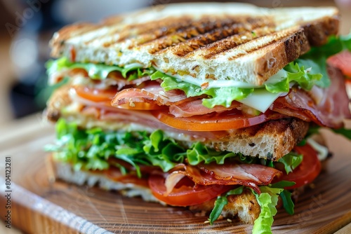 a visually appealing sourdough sandwich on table