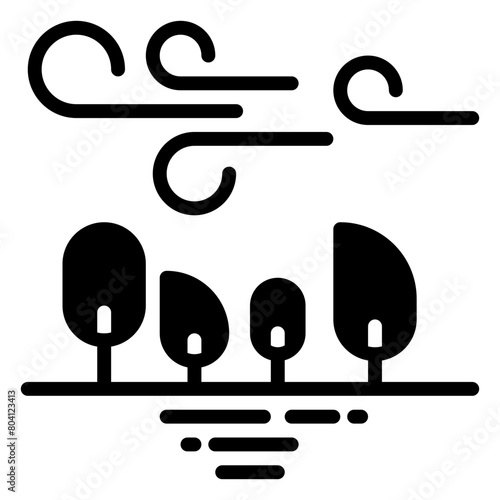Windy icon, glyph icon style