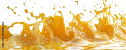 Melted yellow cheese isolated on white background. Cheese splash