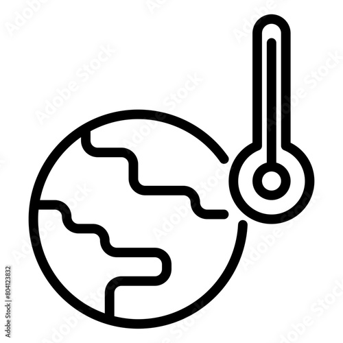 Global warming icon, line icon style