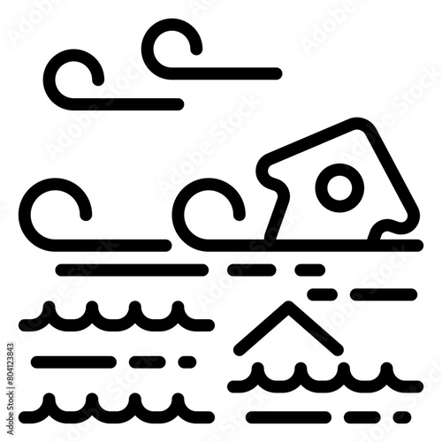 Flood icon, line icon style
