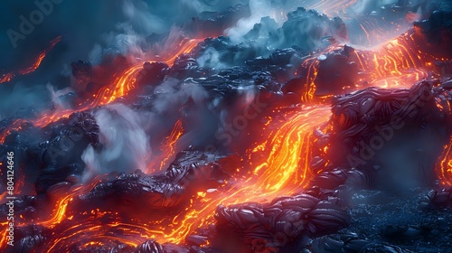 Raw Power: A Dynamic and Vivid Visualization of Molten Lava photo