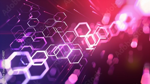 abstract hexagon pattern purple background, digital cyberspace and technology concept wallpaper, virtual surface backdrop