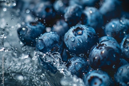 A bunch of ripe blueberries on a white  close-up. Isolated.. Beautiful simple AI generated image in 4K  unique.