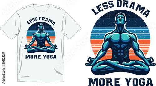 Yoga male vintage t shirt vector design 