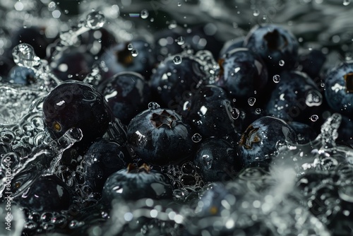 A bunch of ripe blueberries on a white  close-up. Isolated.. Beautiful simple AI generated image in 4K  unique.