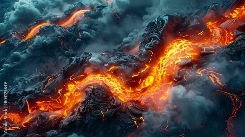 Nature's Force: A Hyper-Realistic Rendering of Molten Lava