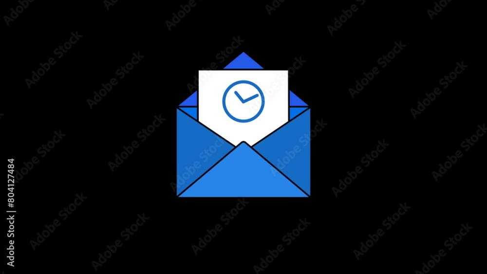 Clock Email Animated icon with transparent background Clock Email Animated icon with transparent background