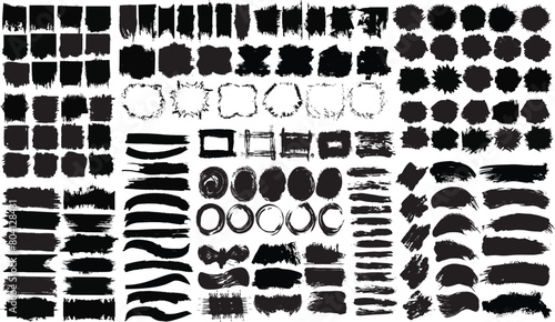 Vector Black Grunge Brush set