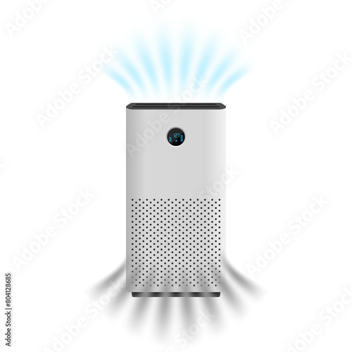 Air purifier with a digital screen isolated
