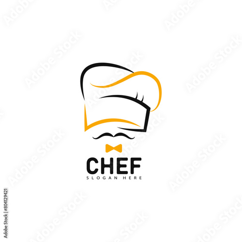 Chef food logo vector design. restaurant logo.