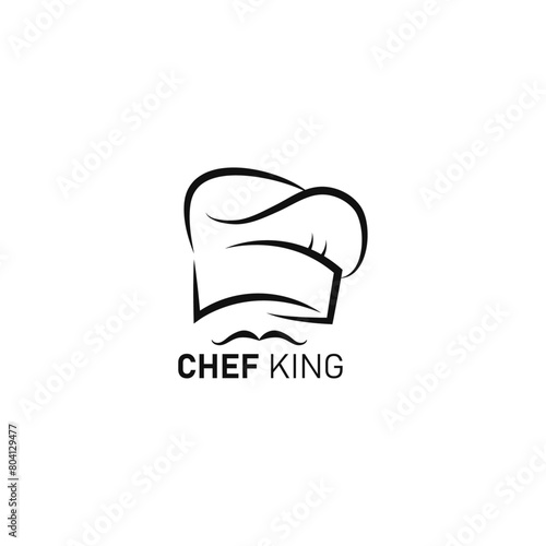 Chef king food logo vector design.