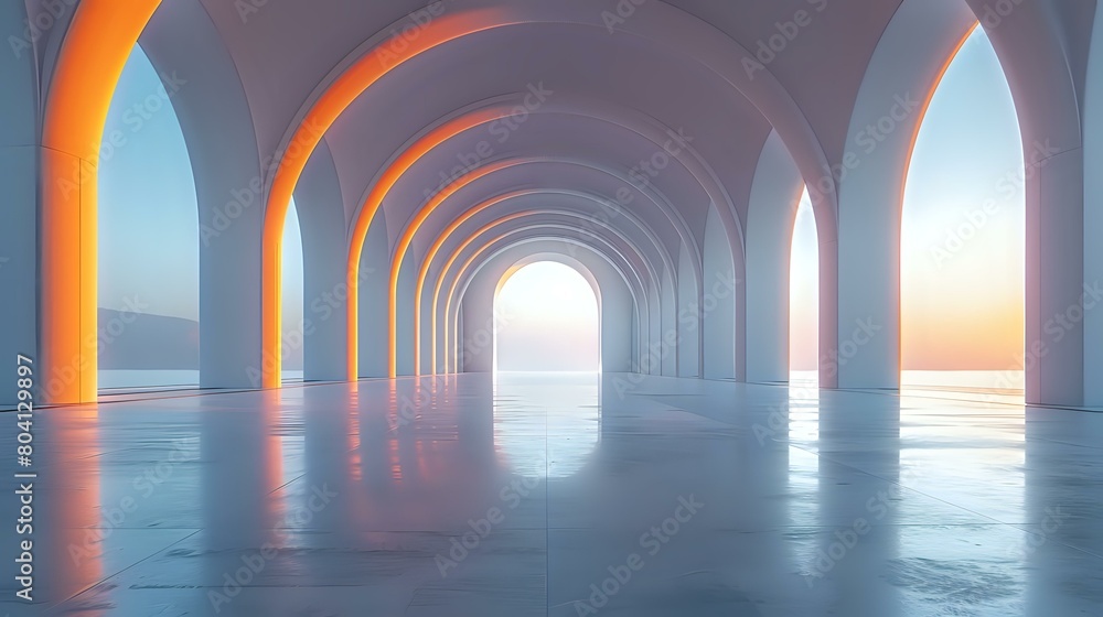 A Glimpse of the Future: Minimalist Corridor with Soft Glow