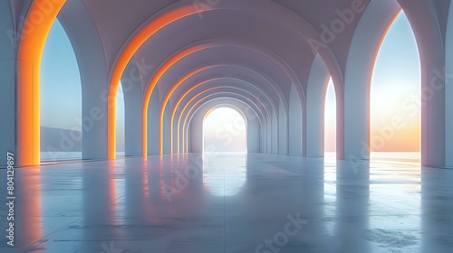A Glimpse of the Future: Minimalist Corridor with Soft Glow
