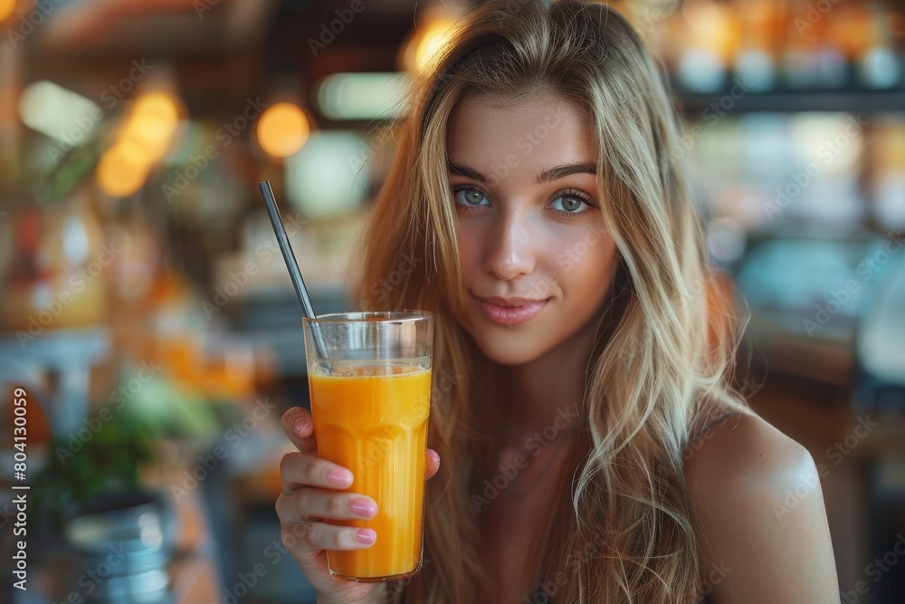 CLOSE-UP OF A WOMAN DRINKING COLA WITH A DRINKING STRAW. Beautiful simple AI generated image in 4K, unique. CLOSE-UP OF A WOMAN DRINKING COLA WITH A DRINKING STRAW. Beautiful simple AI generated image in 4K, unique.