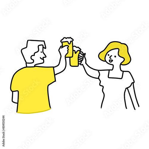Ilustration person with beer