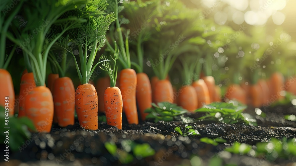 Carrots in the background, natural background. Generative AI. Carrots in the background, natural background. Generative AI.