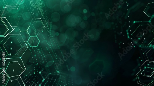 abstract hexagon pattern green background, digital cyberspace and technology concept wallpaper, virtual surface backdrop