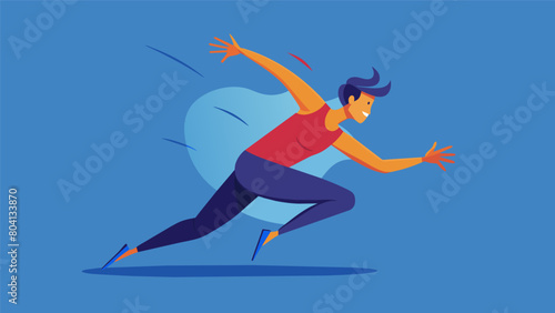 A person begins with slow deliberate movements and gradually builds up to a powerful and cathartic dance.. Vector illustration