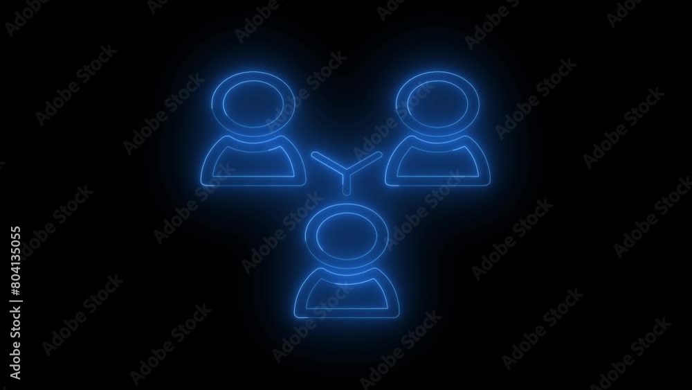 Glowing neon line BFF or best friends forever icon isolated on black background. 4K Video motion graphic animation.