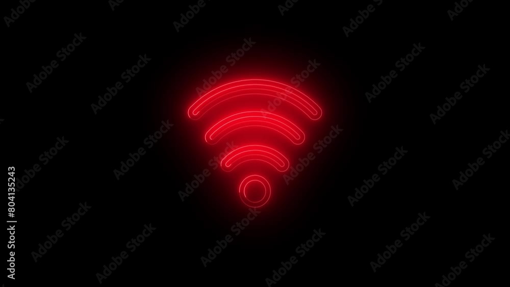 Glowing neon line Wifi wireless internet network symbol icon isolated on transparent background. Wireless networking digital futuristic technology innovation concept. 4K Video motion graphic Glowing neon line Wifi wireless internet network symbol icon isolated on transparent background. Wireless networking digital futuristic technology innovation concept. 4K Video motion graphic