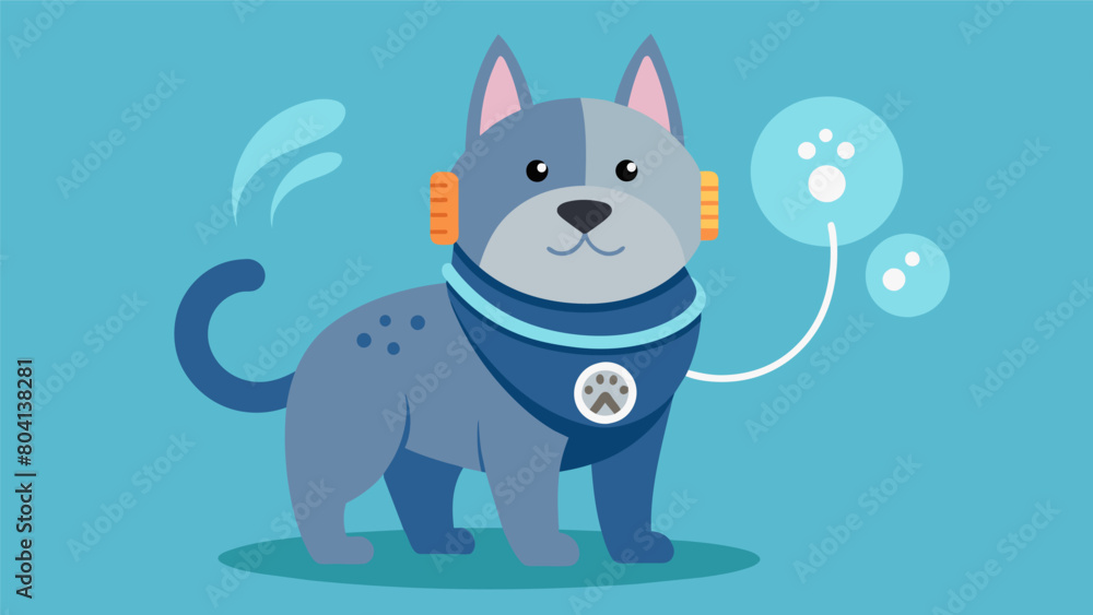 With its discreet design and powerful air purification technology this wearable pet accessory is a musthave for any urban pet parent.. Vector illustration
