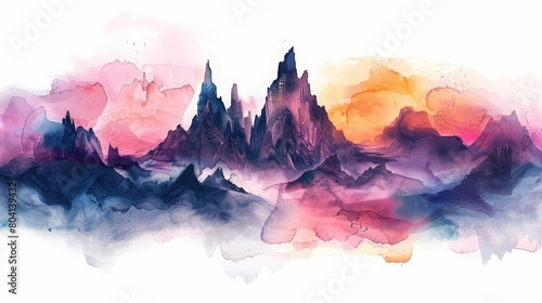 A creative futuristic charismatic watercolor painting capturing the brilliance of an ultramodern cityscape  hitech ultrafashionable clipart isolated on white background