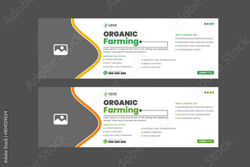 Vector Design services pertaining to agriculture and farming An internet banner or social media post template for a yard and garden
