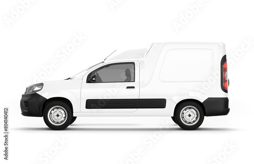 Compact delivery van 3D rendering isolated on transparent background