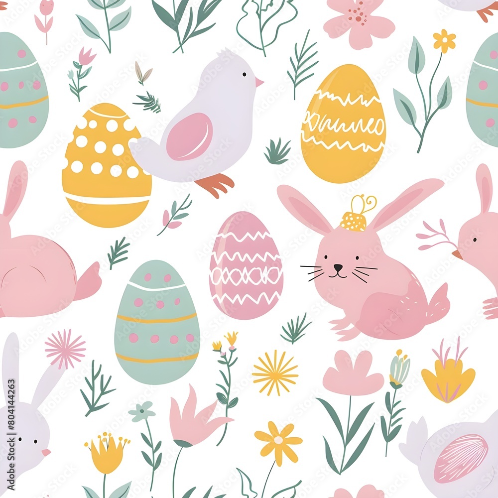 Easter egg decorative seamless pattern vector