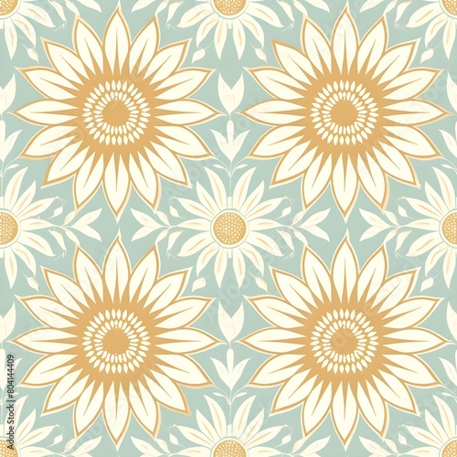 sunflower decorative seamless pattern vector