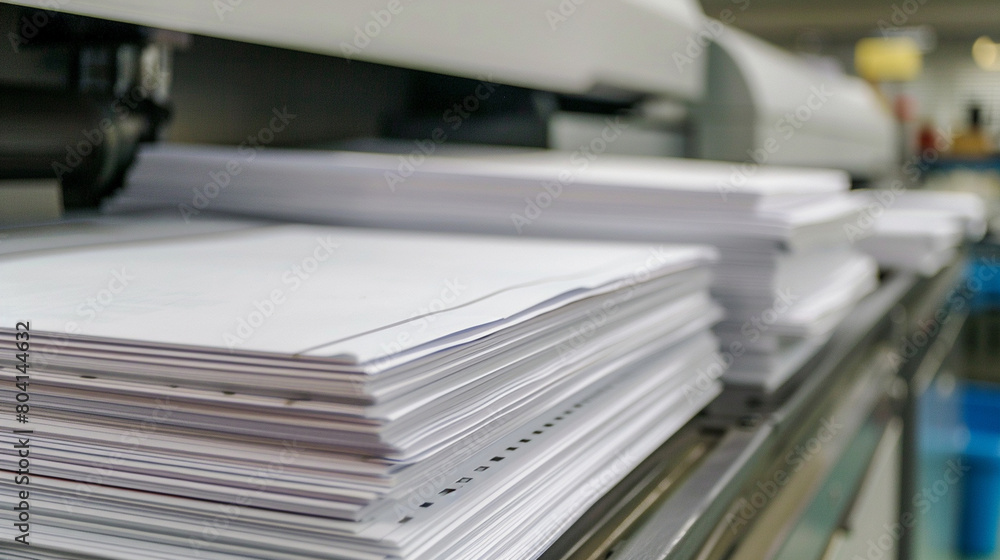 A professional-grade photocopier producing crisp copies of important documents. A professional-grade photocopier producing crisp copies of important documents.