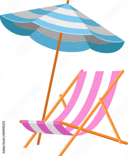 Beach chair and umbrella