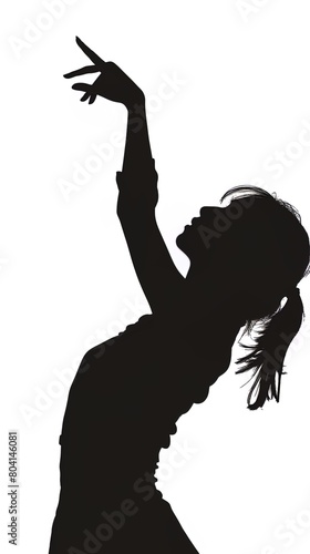 silhouette of woman on white background