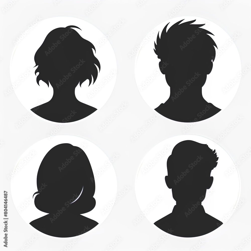 set of silhouettes on white background