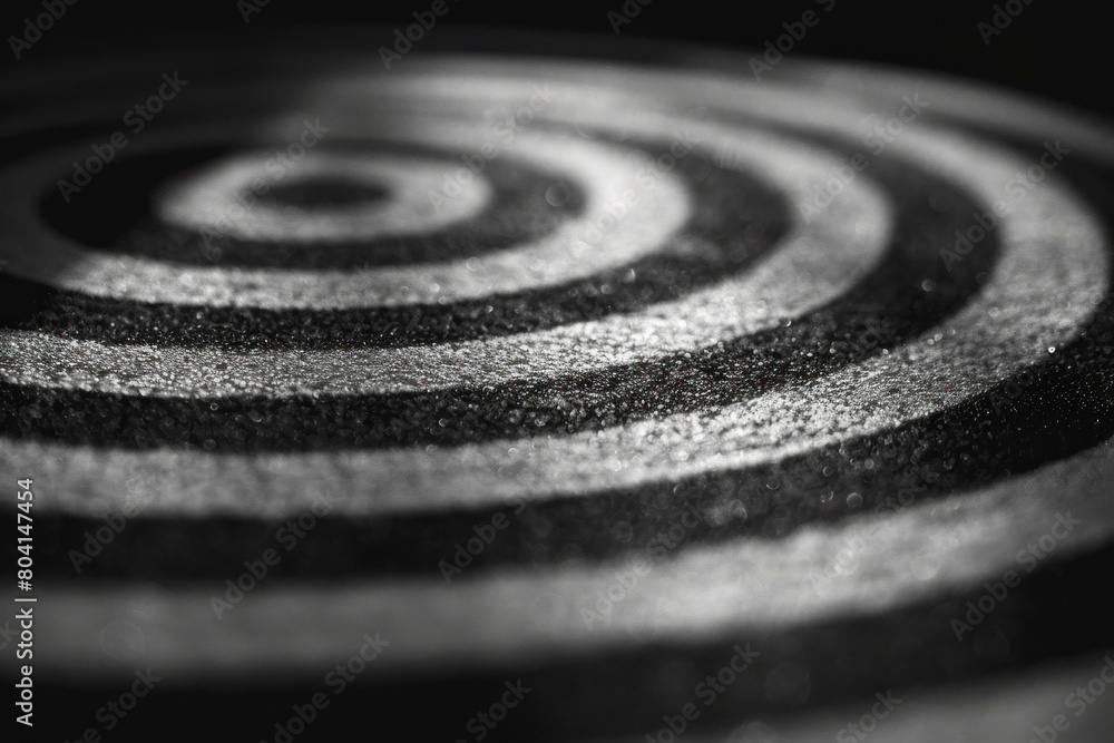 A circular target with concentric rings, its shadow expanding outward. A circular target with concentric rings, its shadow expanding outward.